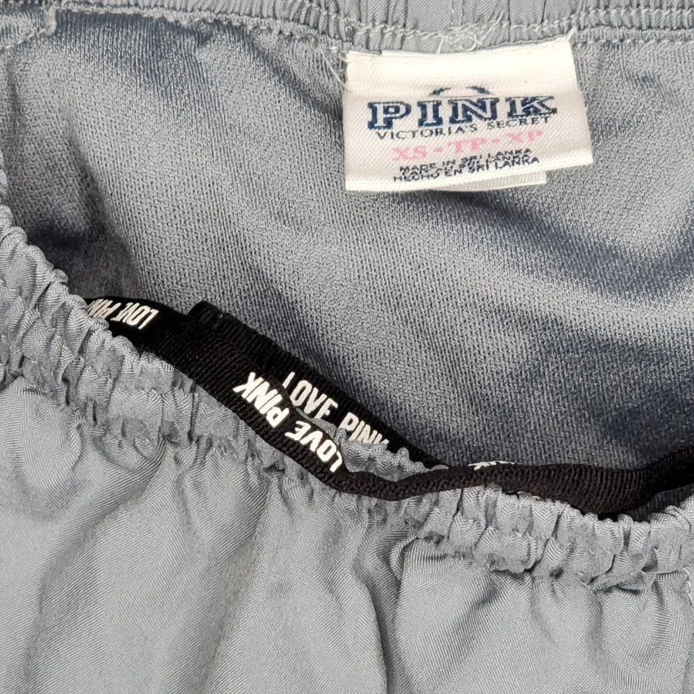 Victoria's Secret PINK Parachute Fully Lined Track Short Gray Silver and Purple‎